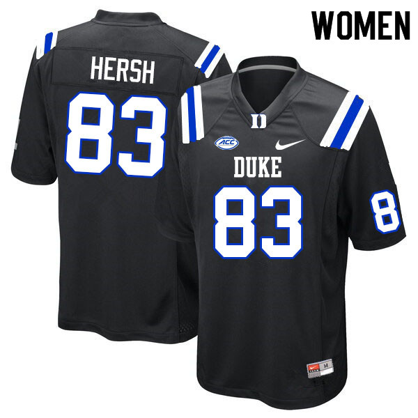 Women #83 Brandon Hersh Duke Blue Devils College Football Jerseys Sale-Black - Click Image to Close